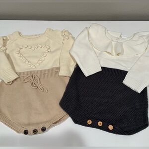 Knit Heart Sweater Romper Size 12-18 Mon